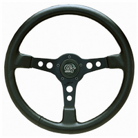 Grant 15" Signature Series Formula GT Steering Wheel Black 3 Spoke, Black Leather-Grained Vinyl Grip. 3-1/2" Dish