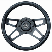 Grant 13-3/4" Challenger Steering Wheel Black 4 Spoke, Black Foam Cushion Grip 2-1/4" Dish