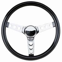 Grant 13-1/2" Classic Cruisin Steering Wheel Black Gloss Vinyl Grip. 3-1/2" Dish
