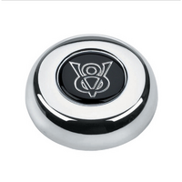 Grant Chrome Horn Button Suit Classic & Challenger Steering Wheels With Chrome Ford V8 Logo