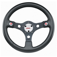 Grant 13" Performance GT Steering Wheel Black 3 Spoke, Black Diamond Vinyl Grip & 2 Holes For Buttons