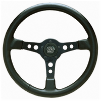 Grant 14" Formula GT Steering Wheel Black 3 Spoke, Black Leather Grip. 3-1/2" Dish