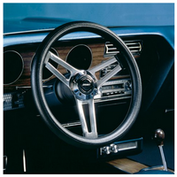 Grant 14-1/2" Classic 5 Steering Wheel Chrome 3 Spoke, Leather Grained Vinyl Grip. 2-3/4" Dish