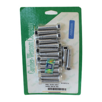 Gardener-Westcott Chrome Hex Outside Head Bolts Suit SB Chev With Bowtie Logo