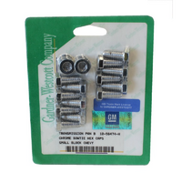 Gardener-Westcott Chrome Hex Transmission Pan Bolt Set Suit TH350& TH400 With Bowtie Logo