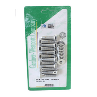 Gardener-Westcott Chrome Hex Intake Manifold Bolt Set Suit SB Chrysler With Mopar Logo