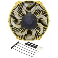 Hayden Electric Fan Single 16 in. Diameter Puller 1 500 cfm Yellow Shroud Plastic Each