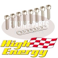 High Energy Stainless Steel Rocker Cover Bolts Set Of 8 Chev 283 307 327 350 400