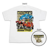 Weiand T-Shirt Drag Star Retro Cotton White Men's Medium Each