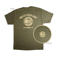 Holley T-Shirt Hanes Beefy Short Sleeve Cotton Military Green Speed Shop Men's Large HL10025-LGHOL
