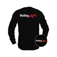 Holley T-Shirt Long Sleeve Black EFI Men's Small HL10045-SMHOL