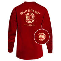 Holley T-Shirt Hanes Beefy Long Sleeve Cotton Red Speed Shop Men's Large HL10046-LGHOL