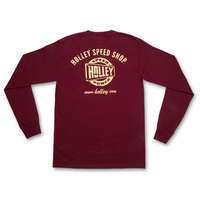 Holley T-Shirt Long Sleeve Speed Shop Maroon Men's Small HL10130-SMHOL