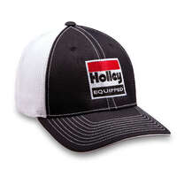 Holley Hat Equipped Flex Mesh Large Black/White HL10160-LGHOL