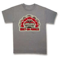 Holley T-Shirt Bolt-On Power Logo Short Sleeve Gray Men's Medium HL10165-MDHOL