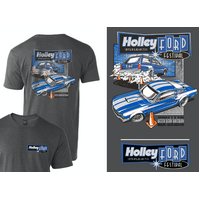 Holley T-Shirt for Ford Fest Burnout Heather Charcoal Men's 2XL HL10237-SMHOL