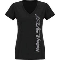Holley T-Shirt Block Party V-Neck Black Ladies' Large HL10245-LGHOL