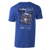 Holley T-Shirt for Ford Main Event Heather Royal Men's Small HL10273-SMHOL