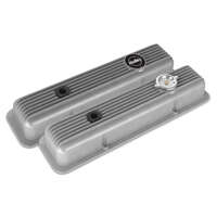 Holley Valve Cover Muscle Series Small Block Chevrolet Cast Aluminum Natural Pair HL241-134