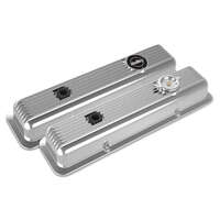 Holley Valve Cover Muscle Series Small Block Chevrolet Cast Aluminum Polished Pair HL241-137