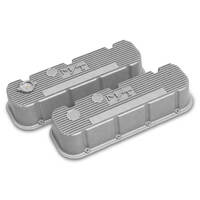 Holley Valve Cover M/T BBC Tall Height Big Block Chevrolet Cast Aluminum Natural Pair HL241-150