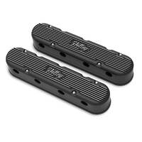 Holley Valve Cover Vintage Series 3.75 in. Height GM LS Engines Cast Aluminum Satin Black Machined Pair HL241-172