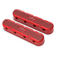 Holley Valve Cover Vintage Series 3.75 in. Height GM LS Engines Cast Aluminum Gloss Red Pair HL241-174