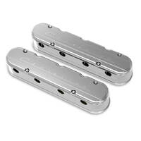 Holley Valve Cover Chevrolet Script 3.75 in. Height GM LS Engines Cast Aluminum Polished Pair HL241-176