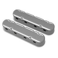 Holley Valve Cover Finned 3.75 in. Height GM LS Engines Cast Aluminum Natural Pair HL241-180