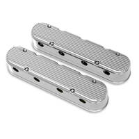 Holley Valve Cover Finned 3.75 in. Height GM LS Engines Cast Aluminum Polished Pair HL241-181