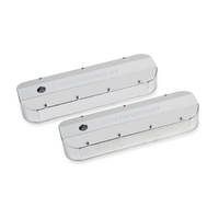 Holley Valve Cover Tall Bolt BBC 3.75 in. Height Big Block Chevrolet Fabricated Aluminum Silver Pair HL241-278