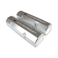 Holley Valve Cover Short Bolt SBC 3.250 in. Height Small Block Chevrolet Aluminum Silver Pair HL241-287