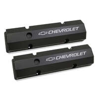 Holley Valve Cover Short Bolt SBC 3.25 in. Height Small Block Chevrolet Aluminum Black Pair HL241-288