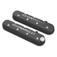 Holley Valve Cover GM Licensed Tall Height GM LS Engines Satin Black Machined Pair HL241-402
