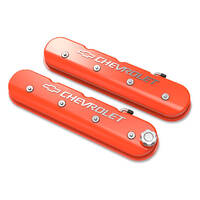 Holley Valve Cover GM Licensed Tall Height GM LS Engines Factory Orange Pair HL241-403