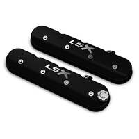 Holley Valve Cover GM Licensed Tall Height GM LS Engines Satin Black Machined Pair HL241-407