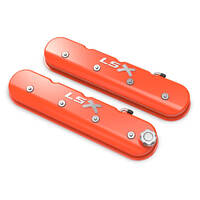 Holley Valve Cover GM Licensed Tall Height GM LS Engines Factory Orange Pair HL241-408