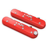 Holley Valve Cover GM Licensed Tall Height GM LS Engines Gloss Red Pair HL241-409