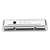 Holley Valve Cover Small Block Chevrolet Stamped Steel Chrome Pair HL241-80