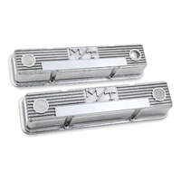 Holley Valve Cover 3.3 in. Height Small Block Chevrolet Cast Aluminum Polished Pair HL241-82