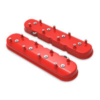 Holley Valve Cover Dry Sump Tall Height GM LS Engines Cast Aluminum Gloss Red Pair HL241-98
