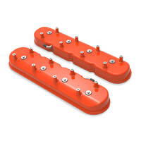 Holley Valve Cover Dry Sump Tall Height GM LS Engines Cast Aluminum Factory Orange Pair HL241-99