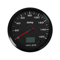 Holley Gauge Speedometer EFI Systems Style Analog 0-160 mph 4 1/2 in. Black Face Electrical GPS HL26-610