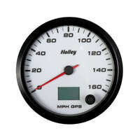 Holley Gauge Speedometer EFI Systems Style Analog 0-160 mph 4 1/2 in. White Face Electrical GPS HL26-610W