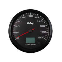 Holley Gauge Speedometer EFI Systems Style Analog 0-200 mph 4 1/2 in. Black Face Electrical GPS HL26-611