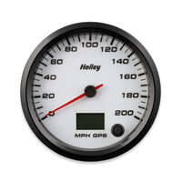 Holley Gauge Speedometer EFI Systems Style Analog 0-200 mph 4 1/2 in. White Face Electrical GPS HL26-611W