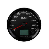 Holley Gauge Speedometer EFI Systems Style Analog 0-200 mph 3 3/8 in. Black Face Electrical GPS HL26-613