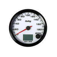 Holley Gauge Speedometer EFI Systems Style Analog 0-200 mph 3 3/8 in. White Face Electrical GPS HL26-613W