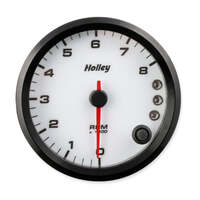 Holley Gauge Tachometer Stanalone Style Analog 0-8 000 RPM 3 3/8 in. White Face Electrical HL26-615W