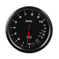 Holley Gauge Tachometer Stanalone Style Analog 0-10 000 RPM 4 1/2 in. Black Face Electrical HL26-618